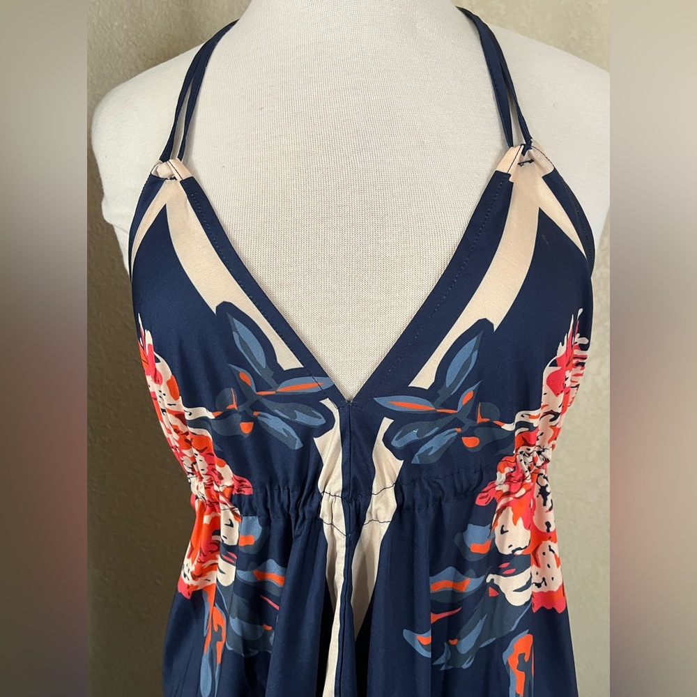 Floral Navy Midi Dress